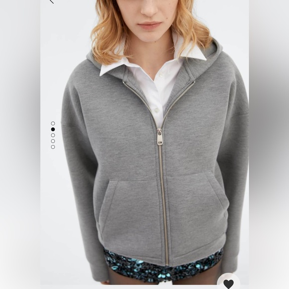 Mango hoodie with dropped shoulders gray size small - Picture 4 of 11